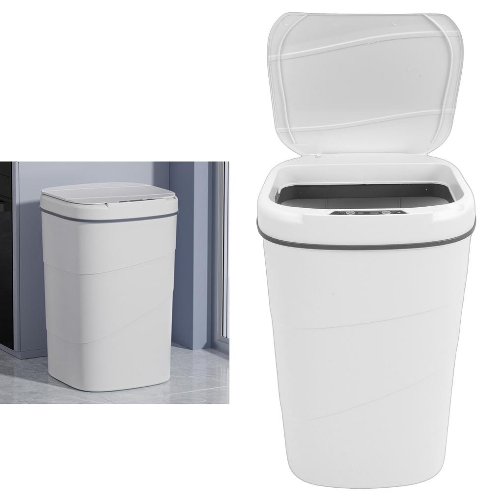 Motion Sensor Trash Can 18L Automatic Touchless Garbage Bin with Blue Luminous Press   for Bathroom Kitchen Living Room