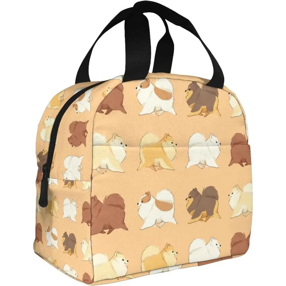 Chodzący Szpic Pomorski Izolowana Przenośna Torba Termiczna na Lunch ?Wielokolorowa Torba Termiczna Chłodząca na Lunch Lunchbox na Wędrówki Plażę Piknik