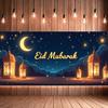 Lanterns Printed Festival Eid Illuminated Banner For Event Family Party