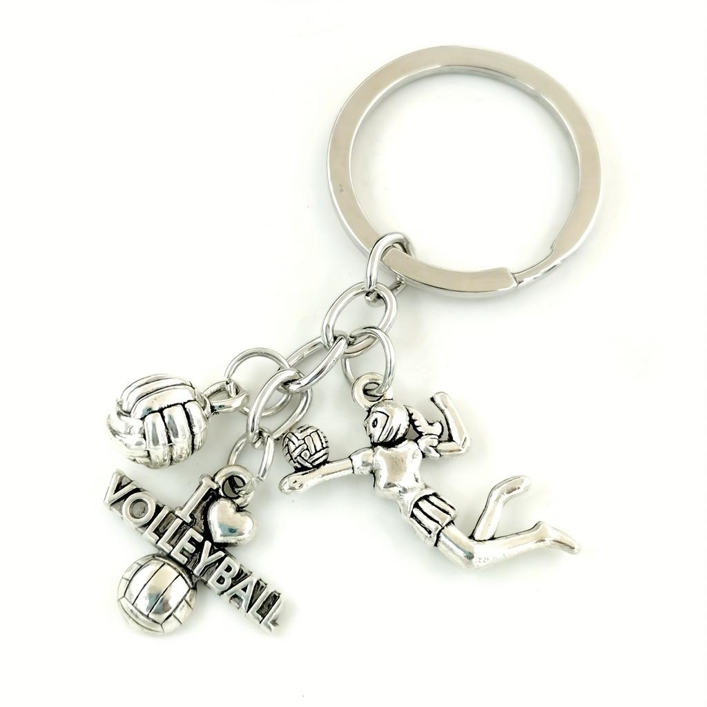[Volleyball Keychain] Sporty Golden Volleyball-themed Keychain | Men's Wallet, Backpack, And Car Ornament, I Love