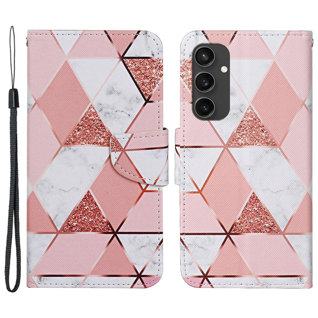 Etui dla Samsunga Galaxy S24 FE z nadrukiem wzoru Ochronne skórzane etui folio na telefon