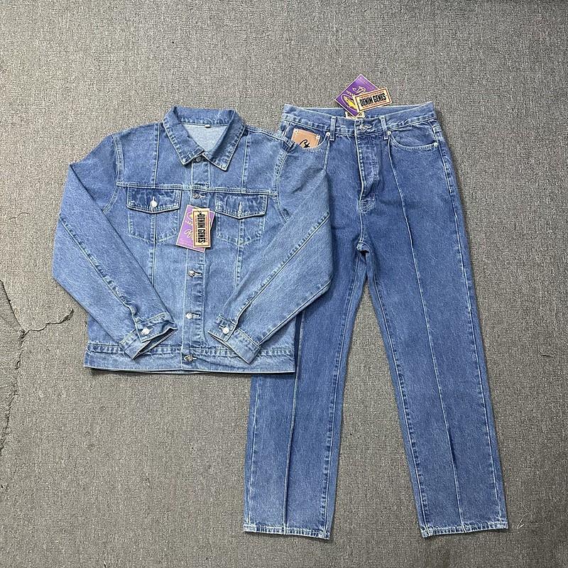 Corteiz Devil Island Denim Shorts Mens Embroidered Star Retro Streetwear Straight Cut Mid-Waist Casual Short Pants