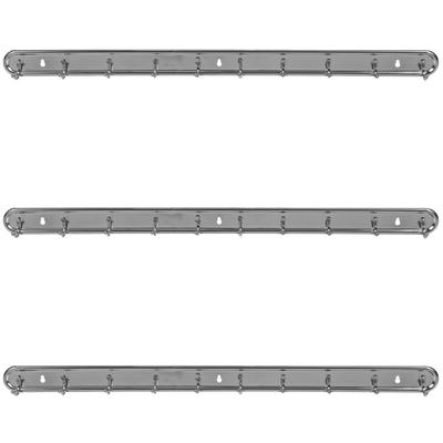 ABWR-3Stk 24 Zoll Lang Wandmontage Edelstahl 10 Haken Haken für Handtuch Tasche Kleidung