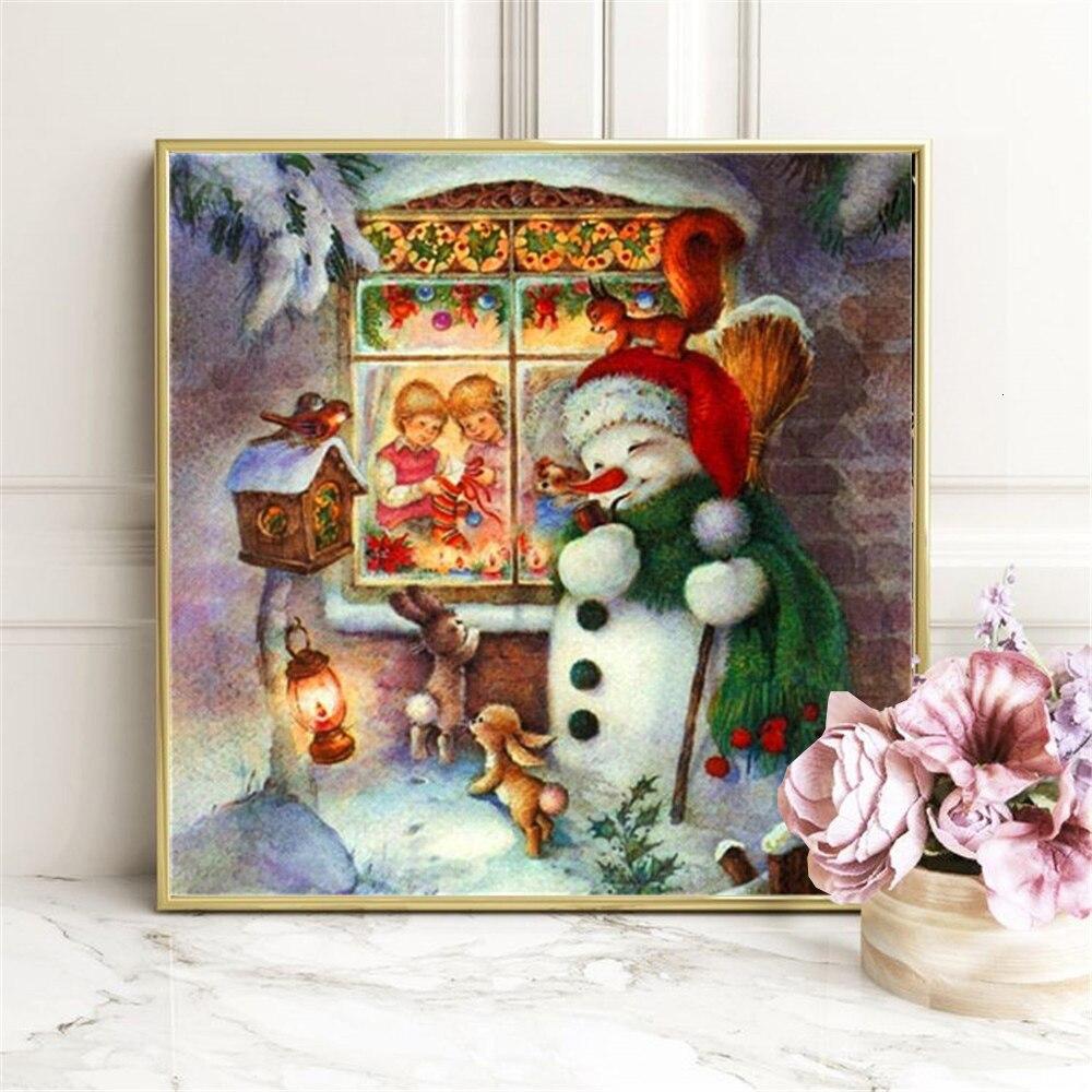 Full Square Diamond Painting Snowman Handicraft New Arrival Diamond Embroidery Winter Mosaic Cartoon Christmas Decortion