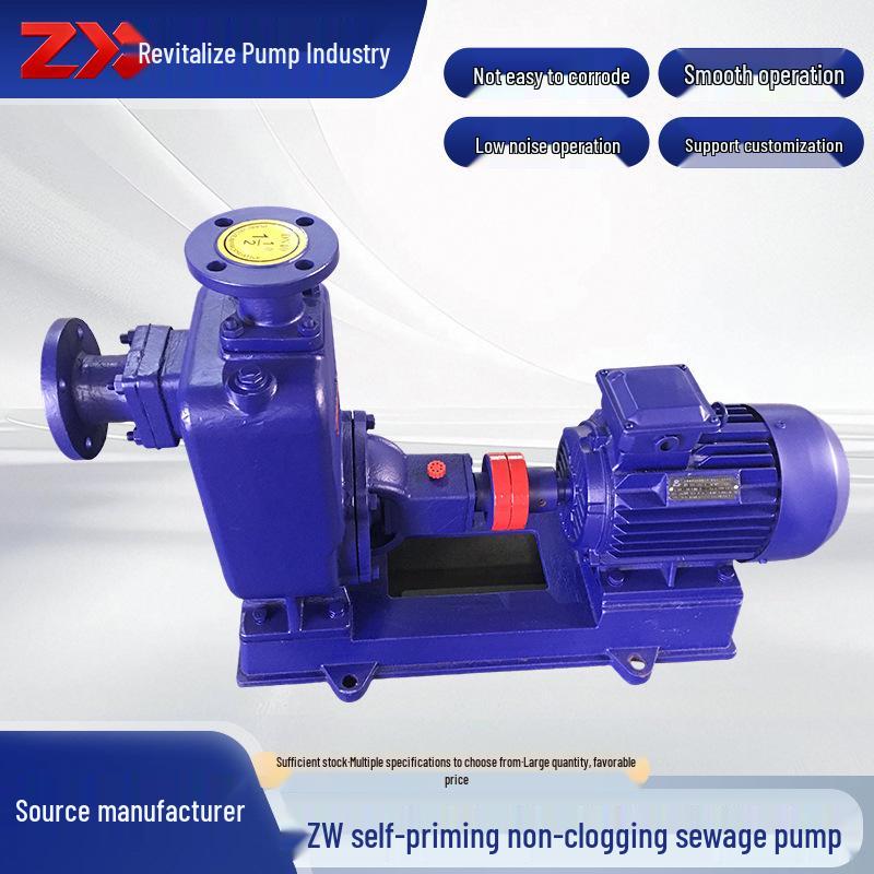 ZW Solvent-Resistant, Anti-Corrosion, Leak-Free Sewage Pump - Self-Priming, Non-Clogging Design