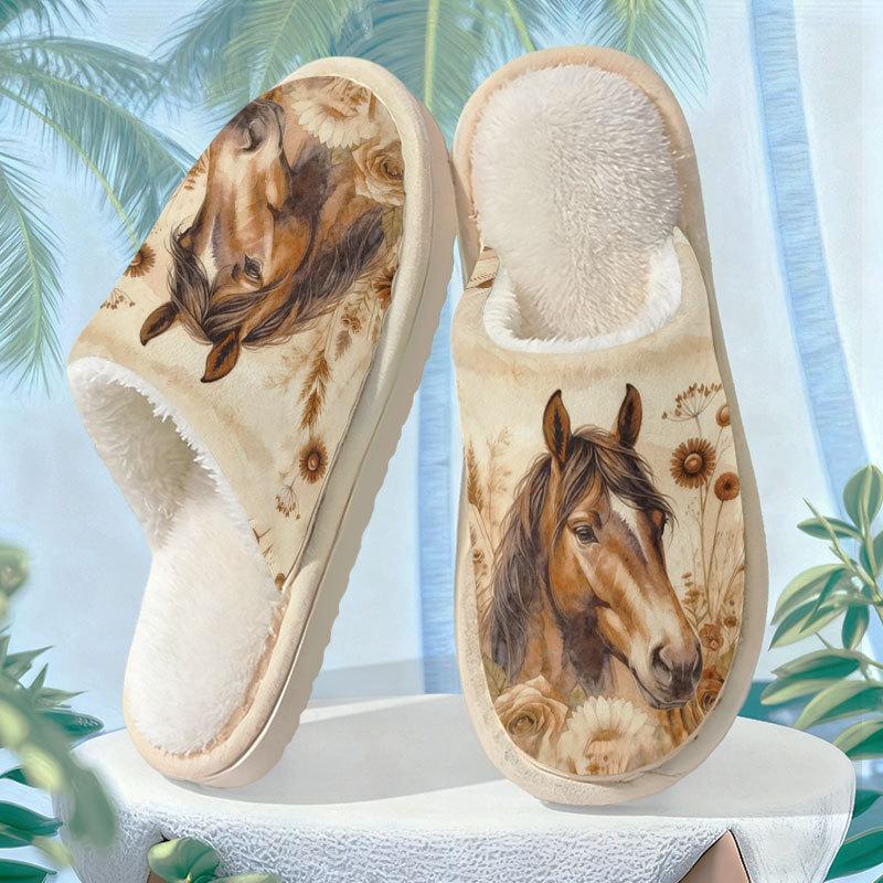 Bohemian Pattern Printed Cotton Slippers for Men - Autumn/Winter Collection Size 42-43