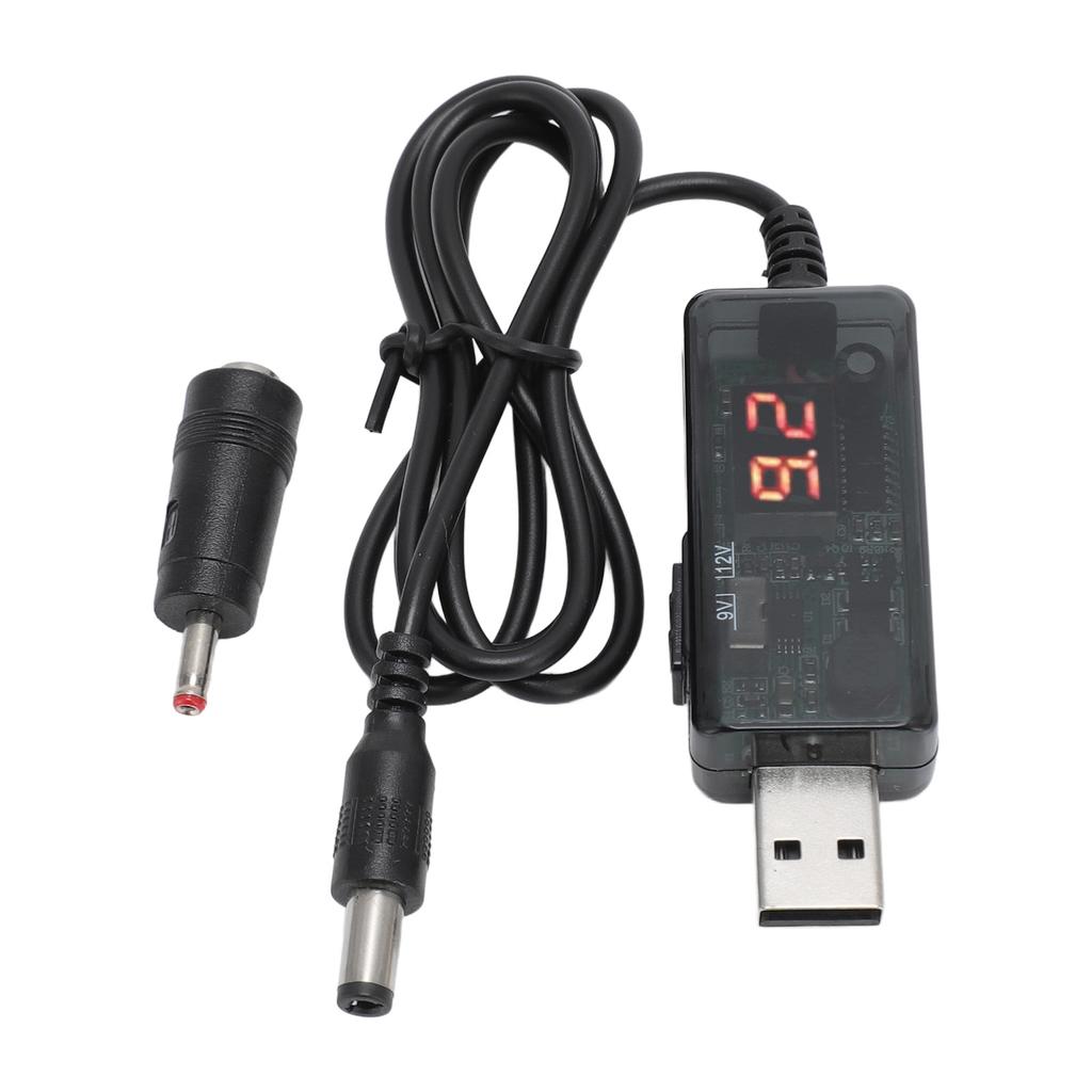 Power Bank Router Cord 9V 12V HD Digital Display USB Power Bank Router Boost Cable for Optical Modem