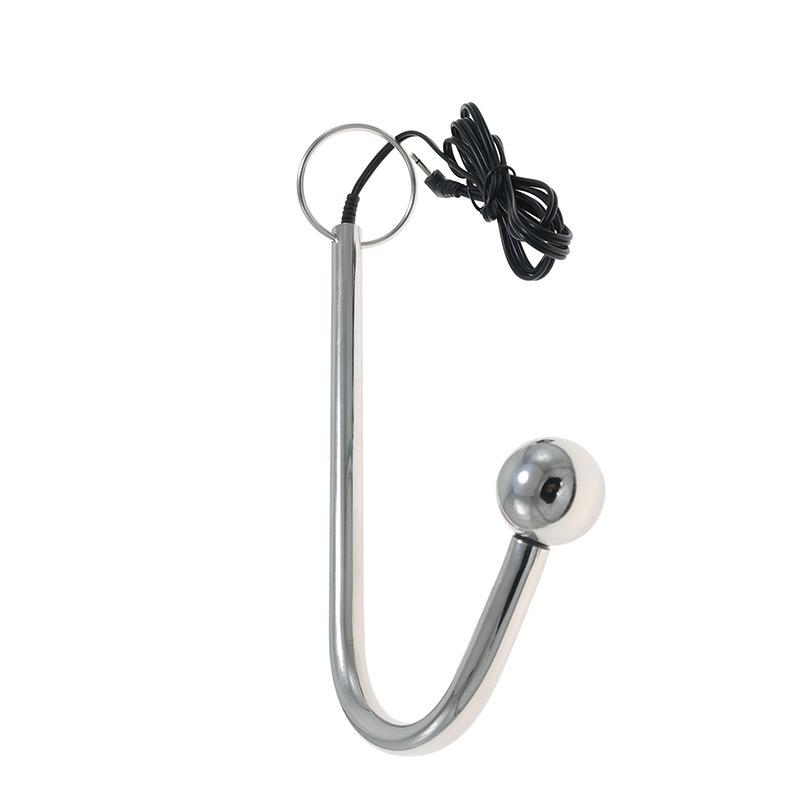 [] Bipolar Electric Shock Anal Hook Back Court Chrysanthemum Stimulation Tool G-Spot Climax Sex Toys for Men and Women