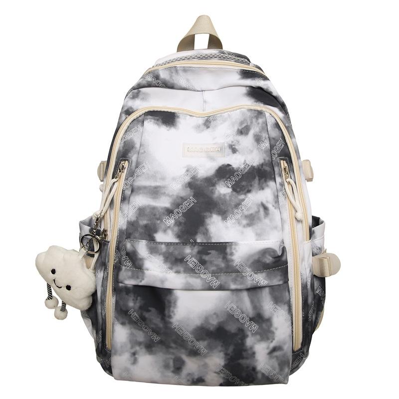 The New Large-capacity Multi-compartment Schoolbag Is Tie-dyed, Cute and Sweet Literary Backpack, Versatile Casual and Lightweight Make-up Bag.