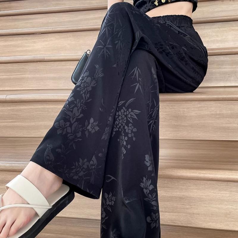 New Chinese Style Wide Leg Women's Summer Thin High Waist Loose Casual Pants