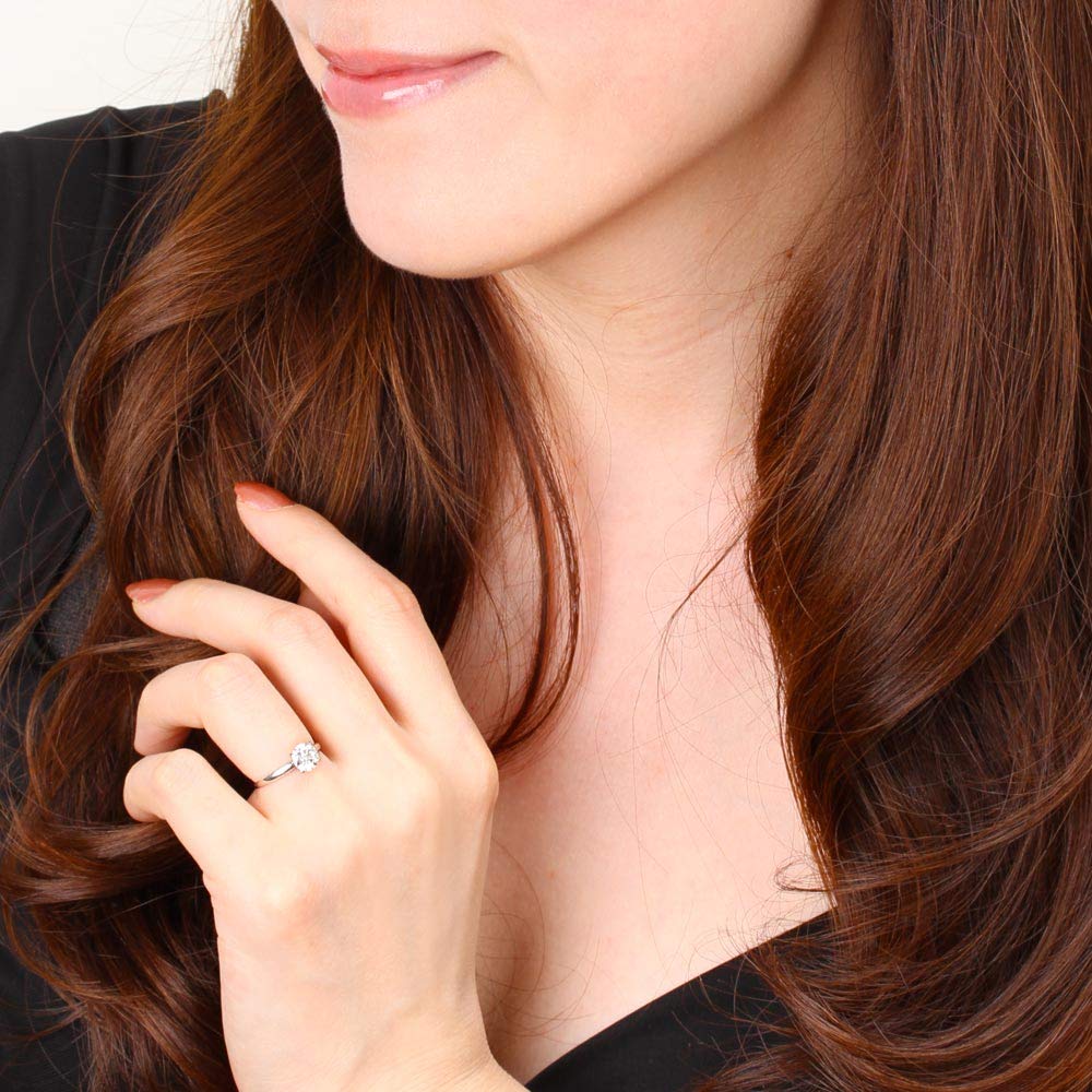 Z nového prstenu Bílé zlato 10K Jednoduchý prsten Zásnubní prsten Návrh na ruku Snubní prsten Dárkový prsten pro ženy [Dárkový York] Dámský 0,85ct