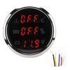52mm 2in 3‑In‑1 Gauge Water Temperature Voltage Liquid Level Display European Standard 0‑190ohmBlack Dial