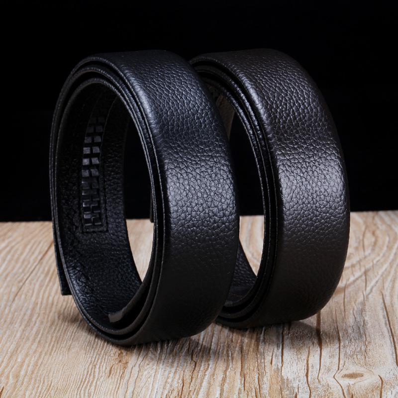 Men's High-Quality Korean Style Lychee Grain Leather Automatic Buckle Belt
