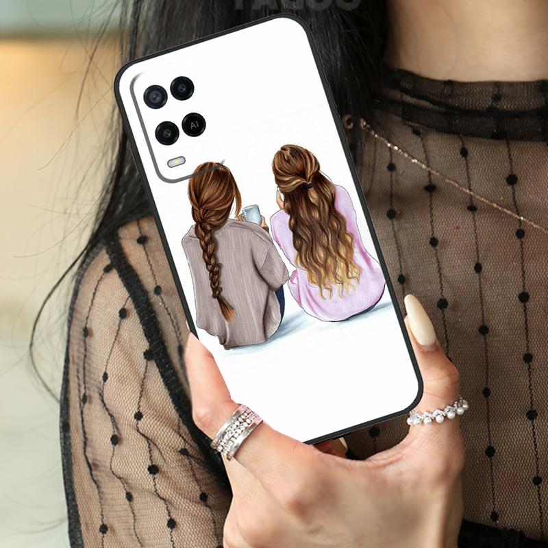 Best Friends BFF Matching Case For Oppo A16 A76 A96 A17 A18 A60 A80 A40 A38 A58 A78 A98 A94 A74 A54 A15 A57 A77 A5 Pro
