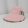 Cappello da sole estivo a tesa larga da donna, cappello da sole a quadri alla moda e versatile, cappello da sole per il tempo libero all'aperto e i viaggi