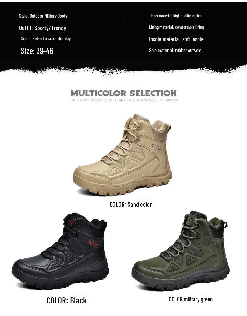 New Style Combat Military Boots for Men - Outdoor Hiking, Camping, and Desert Work Footwear