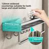 Space Aluminum Bathroom Wall Shelf With Hooks And Oxidized Finish For Toilet Storage