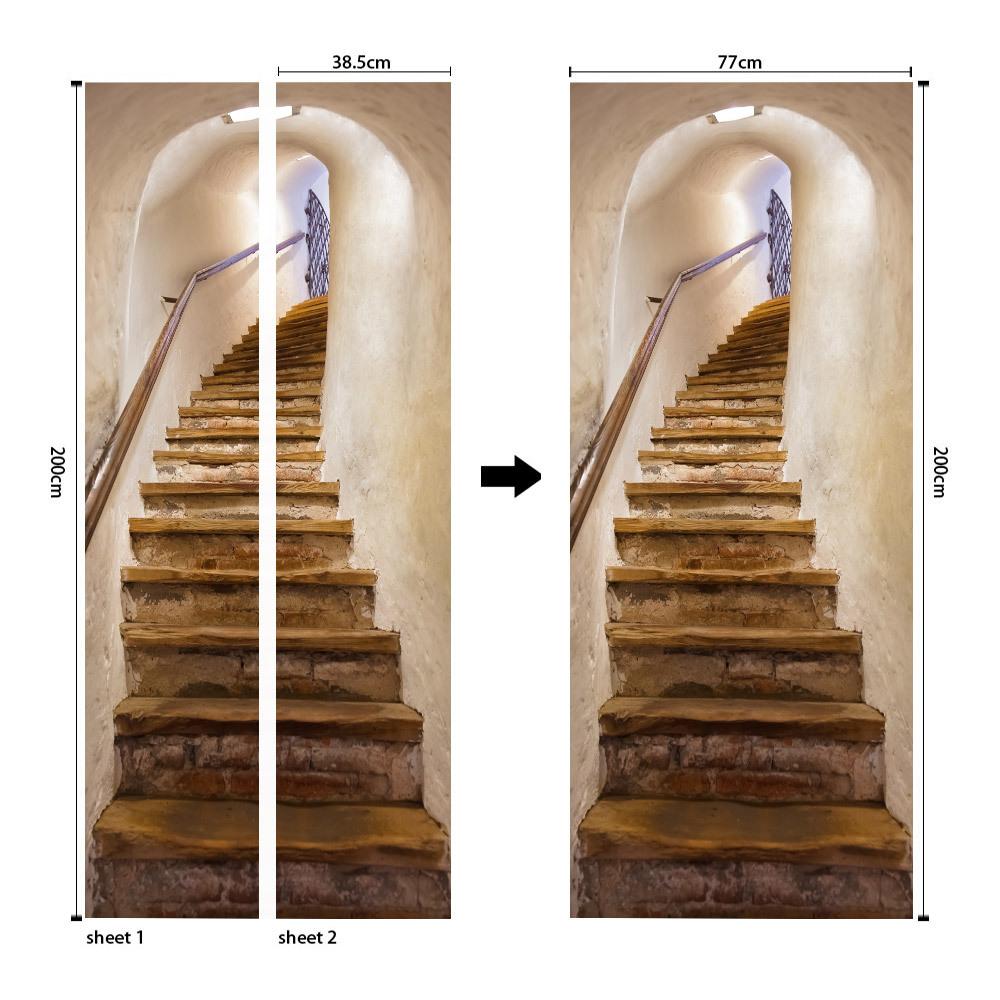 Meiji Creative Environmental Protection 3D Stair Passage Door Sticker Renovated Self-Adhesive Bedroom Wall Sticker