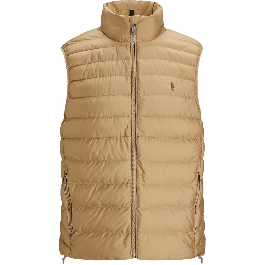 

Мужской жилет Polo Ralph Lauren однотонный с полувысоким воротником без рукавов стеганый хаки MNPOOTW1N220184-250 M