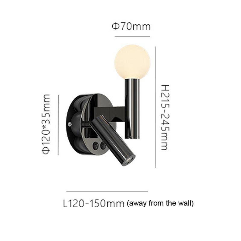 Creativity Led Wall Lamp Modern Aluminum Rotatable Spotlight For Bedroom Bedside Living Room Sconce Light Aisle Loft