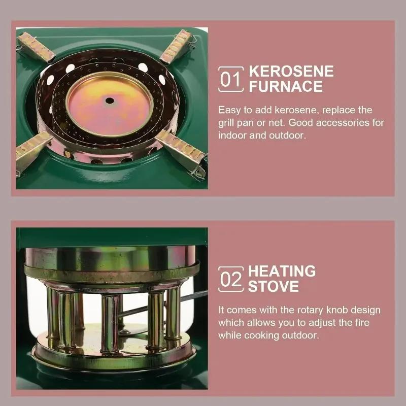 Patio Heater Portable Kerosene Stove Windproof Burner Outdoor Camping Kerosene Heater Picnic Cooking Stove Paraffin Gear