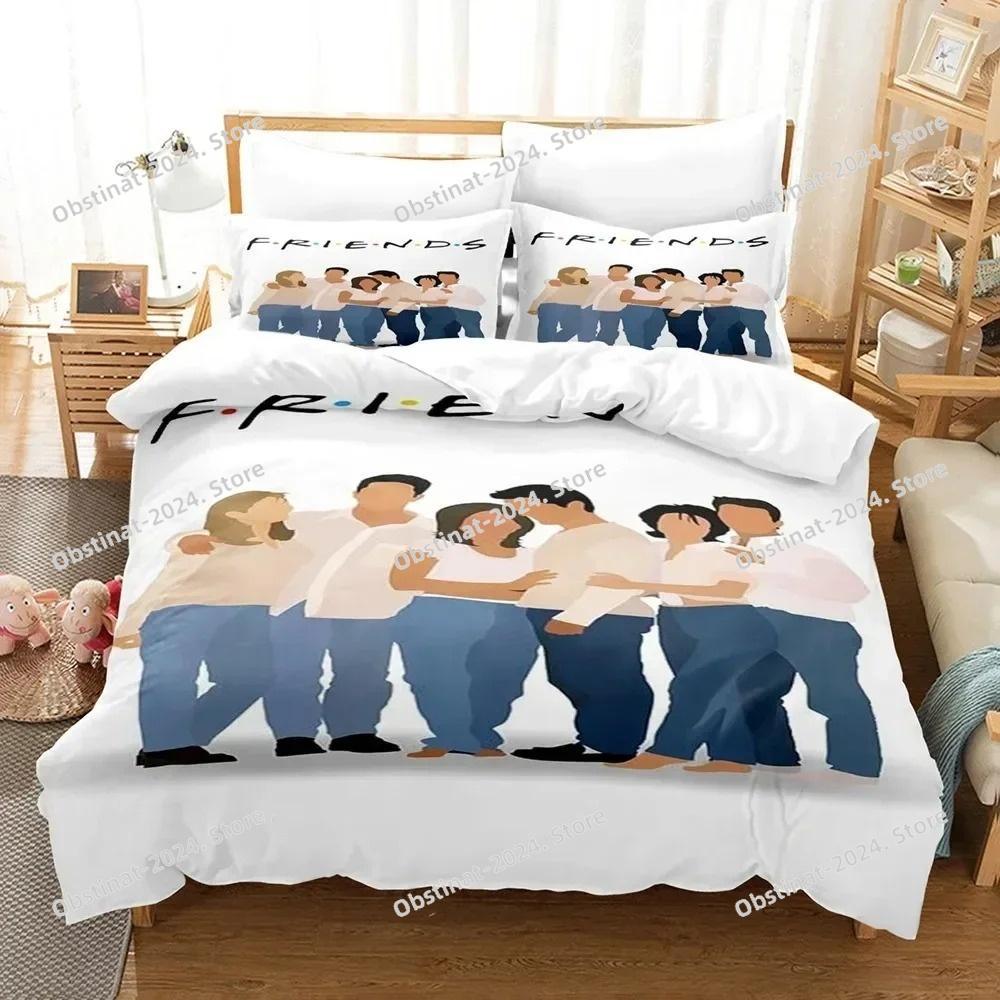 New 3D Friends Sets Bedding Set Printed Bed Set Duvet Cover Sheet Pillowcase Bed Soft Quilt Cover Full Queen King Size