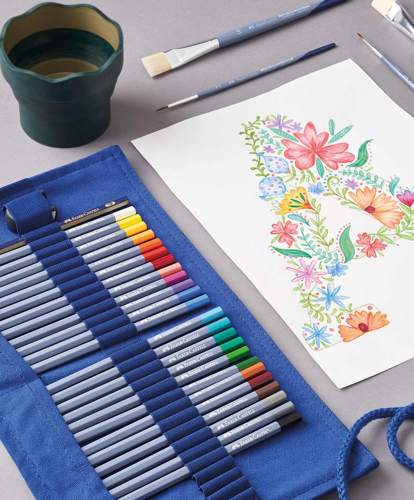 Goldfaber Aqua Watercolor Pencil Roll 27 Colors Set 114652 Faber-Castell