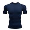 Herr sommar t-shirt sport fitnesskläder åtsittande kortärmad hög stretch andningsbar snabbtorkande is siden löpning baslager träningslinne