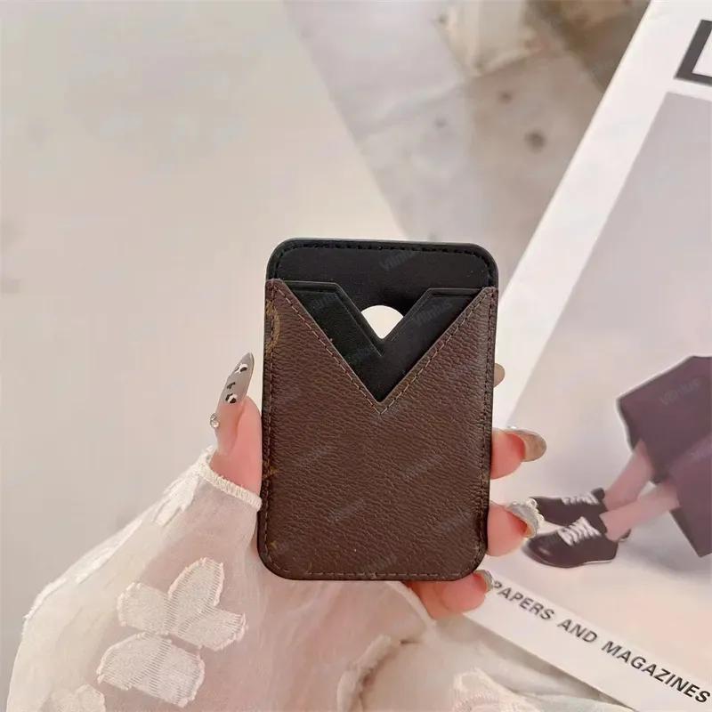 High End Business Sle For MagSafe Magnetic Leather Card Holder For iPhone 17 Pro Max With Logo Exquisite Retro Pattern Women Men Universal ID Bank Bus