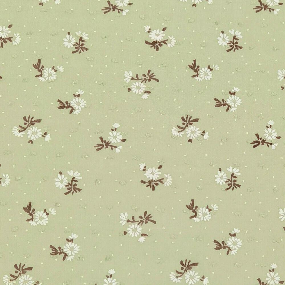 45x135CM Daisy Fresh Floral Bubble Printed Breathable Pure Cotton Fabric Diy Sewing Quilting Craft Girls Dress Skirt Clothing