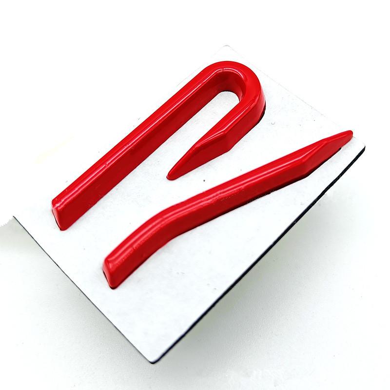 BSN1 Emblems 3D Metal R Logo Emblem Car Front Grill Badge Rear Trunk Sticker For Volkswagen VW R Rline Polo Passat MK8 Tiguan CC Golf