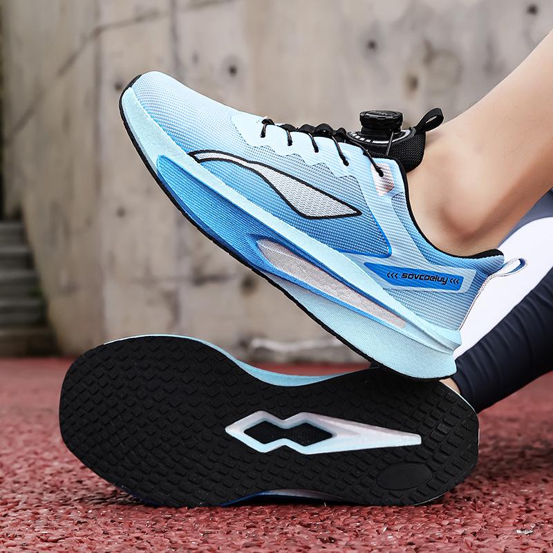 Gradient Color Running Shoes Breathable Mesh Athletic Sneakers Lightweight Non-Slip Cushioning Sports Shoes