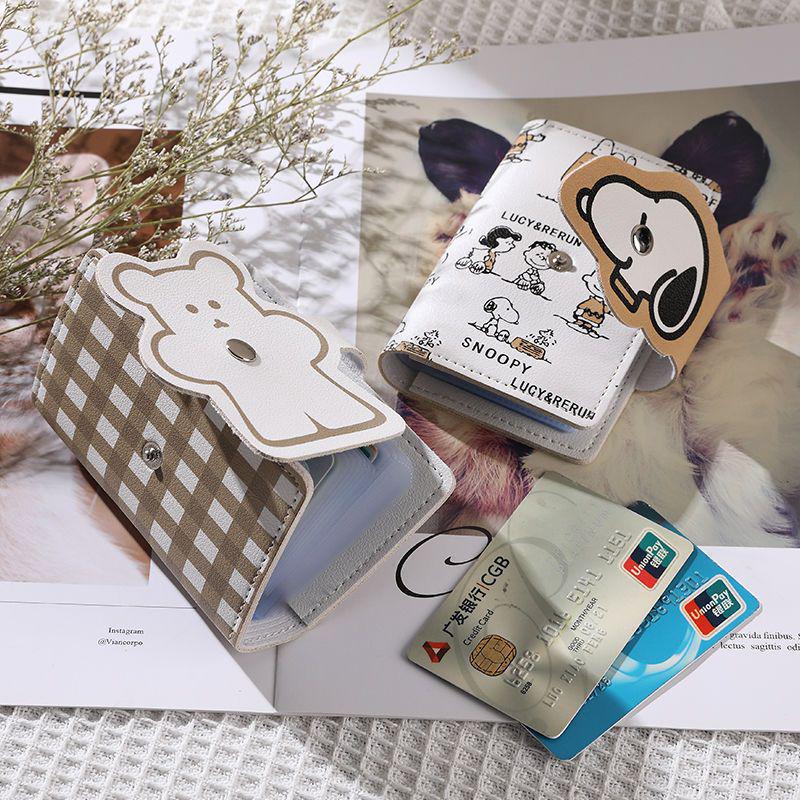 Snoopy Cartoon Large Capacity Soft PU ID Holder with Multiple Card Slots
