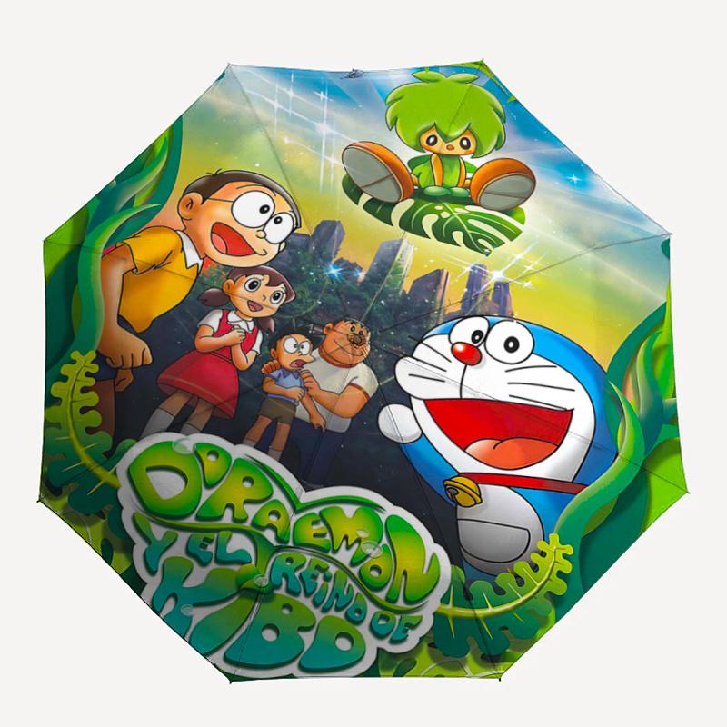 1pc Doraemon and the Kingdom of Kibō Fully Automatic Folding Portable Umbrella, 8 Iron Frames, Three-Fold Design, Suitable for All Seasons, Suitable f