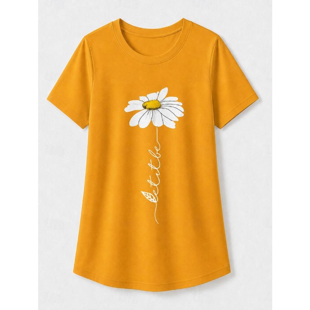 Fashion Women Retro Creative Daisy Letters T Shirt Funny Casual O-neck Short Sleeves T-shirt Summer Female Tee Shirt