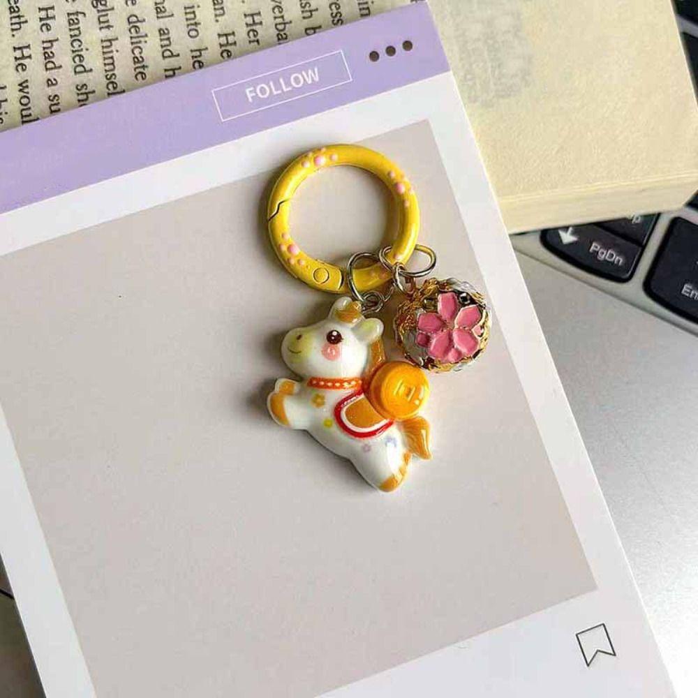 Chinese Style Horse Year Keychain Little God of Wealth New Year Keyring  Pony Pendant Gift