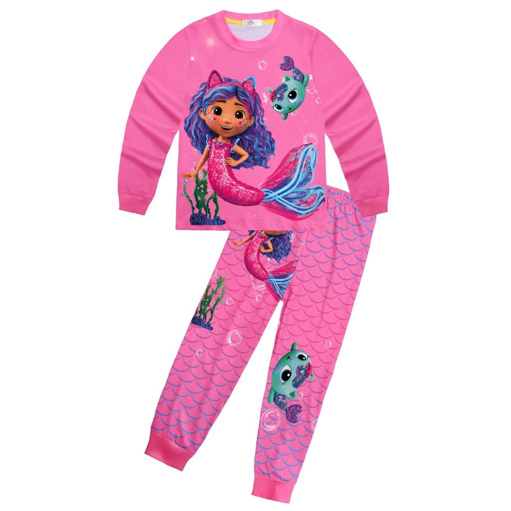 

Дитячий Дівчачий Мультяшний Принт Геббі Русалки Футболка Топ Штани Штани Одяг Набір 140cm