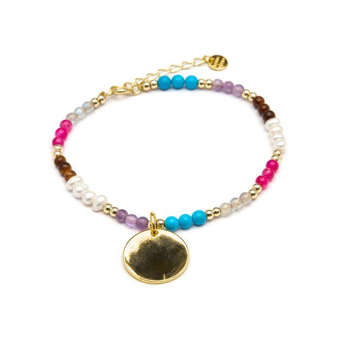Bracelet - Luxenter - Lyhakk - Argent 925 - Or jaune 18K - Cristaux multicolores