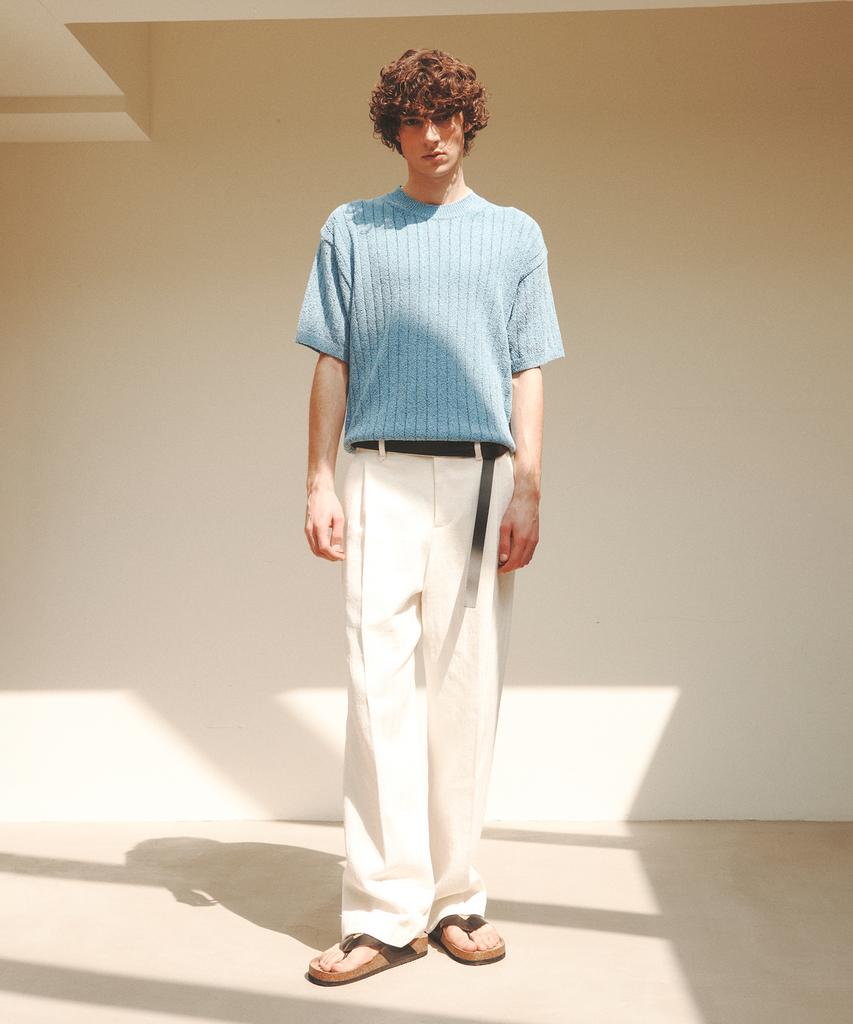 KNITTED Summer Boucle Round Knit Blue
