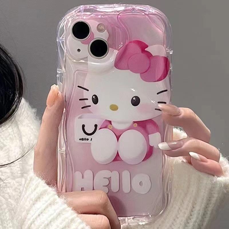 Cute Pink Cat Japanese Korean Style Anti Drop Soft Phone Case For Apple Iphone