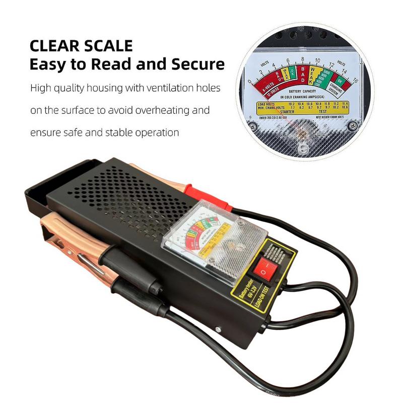 Automotive Battery Health Tester Load Checker Automotive Load Tester High Accuracy CCA Analyzer With Alligator Clips For Cars