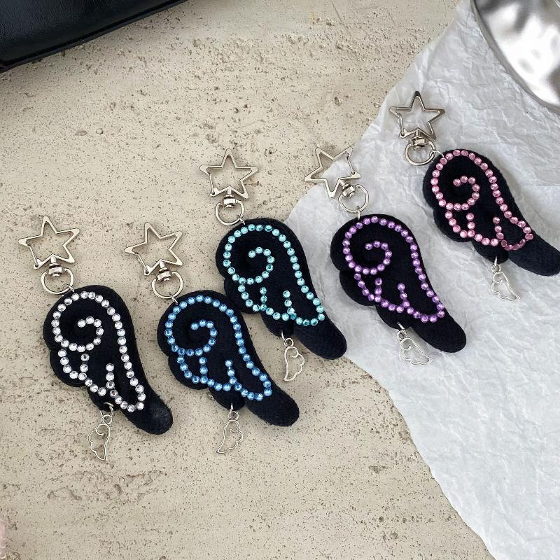 Y2K Harajuku Musical Notes Star Pendant Keychain Cute Bag Hanging Decoration For Women Girls Sweet Keyring Jewelry Gift
