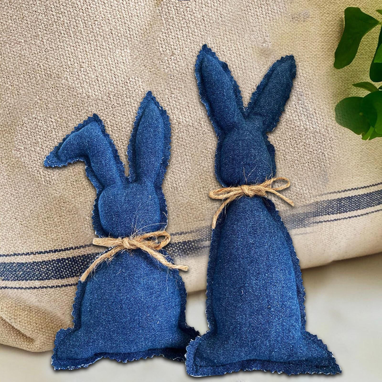 

Пасхальный кролик. Украшение из ткани. Украшение для вечеринки. Композиция с украшением в виде кролика. 1.97x9.45inches (5x24cm) синий