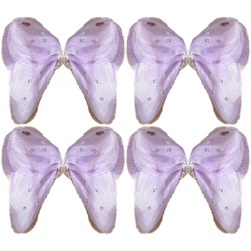 Snow Mist Butterfly Bright Tulle Butterfly Hair Clips Women's French Neck Shark Clip Hair Accessories