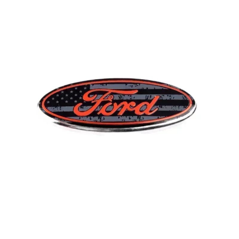 Sticker For Ford MK4 Taurus Escape Ecosport Edge Focus Ranger Mondeo Fiesta Kuga Fusion 58x22mm Alloy Car Steering Wheel Emblem