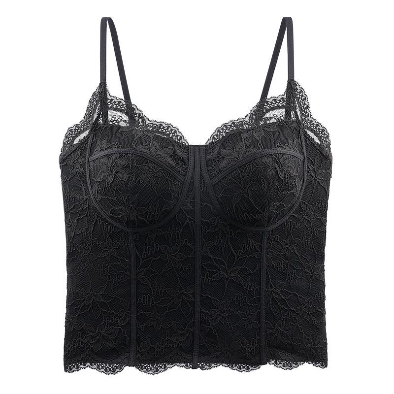 Women s Seamless Lace Strappy Camisole with Chest Pads - Spring/Summer Layered Vest M