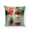 Cartoon Cute Dog Oil Double-Sided Printed Pillow Cover Short Plush Suitable Living Rooms Bedrooms Sofas Throw Cushion Cover
