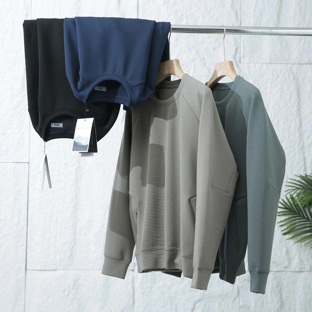 Tengu Family Men's Casual Knit Round Neck Long Sleeve Hoodie