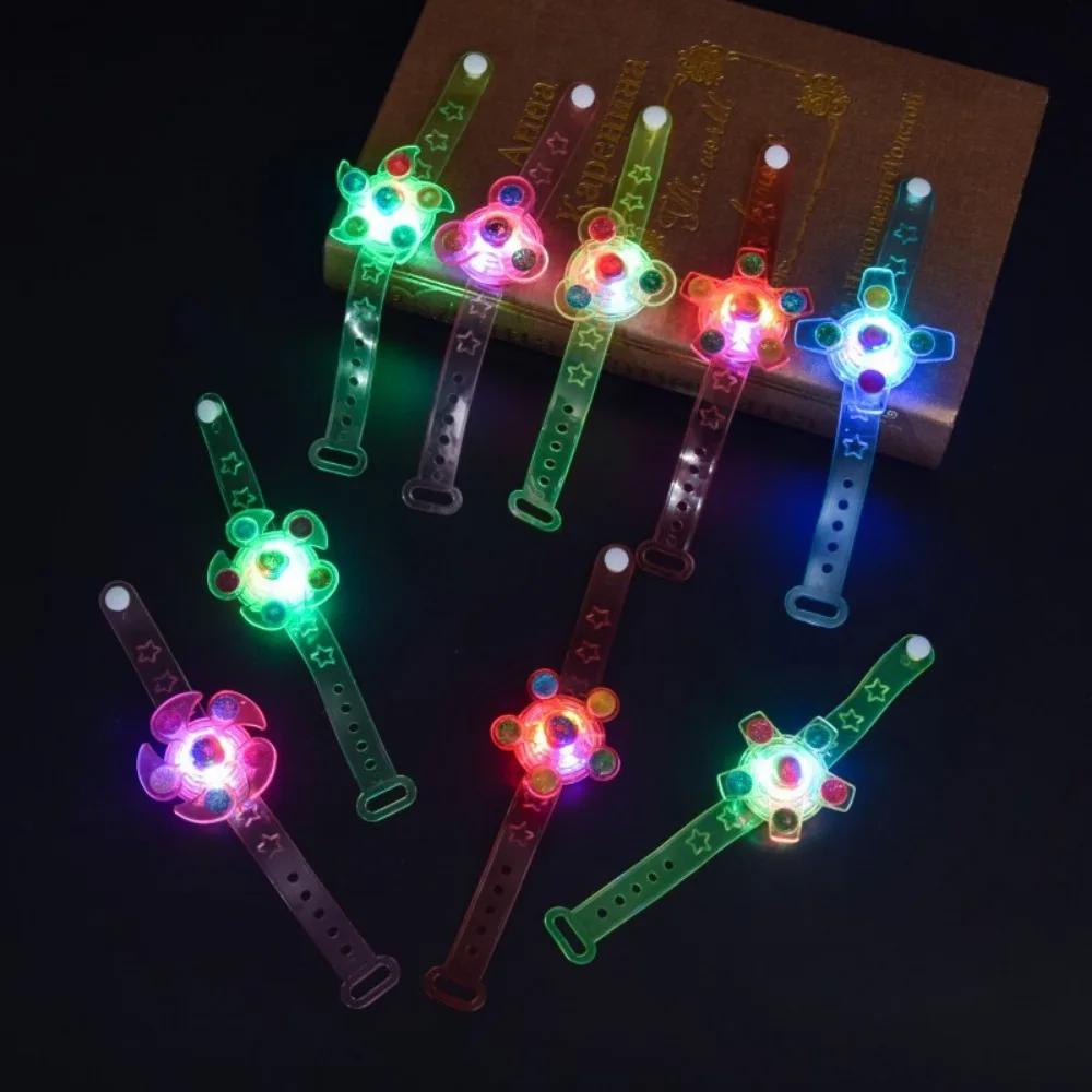 1 Stück leuchtende Armbänder LED-Licht Uhr Ringe Kreisel Handkreisel Leuchten im Dunkeln Fidget Spinner Finger Stressabbau Spielzeug