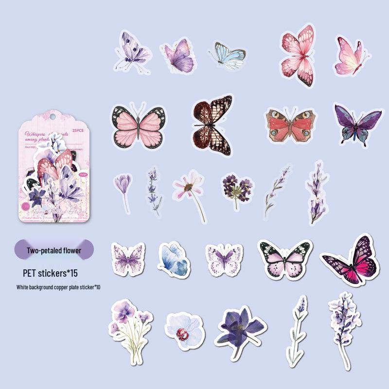 Mu Ran Plant Story Series: Forest Animals Dual Material Sticker Pack - 25 Sheets, 4 Styles, DIY Decorative Stickers.